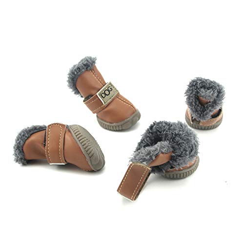 Pihappy Various Size Soft Small Pet Winter Dog Boots Skidproof Soft Snowman Winter Warm Anti-Slip Sole Paw Protectors For Little